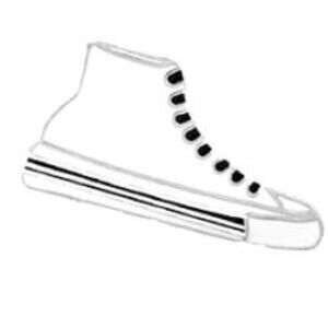 White Converse Sneaker Shoe Pin Brooch